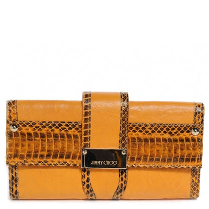Jimmy Choo Elaphe Snakeskin Uma Wallet Yellow 1 of 8