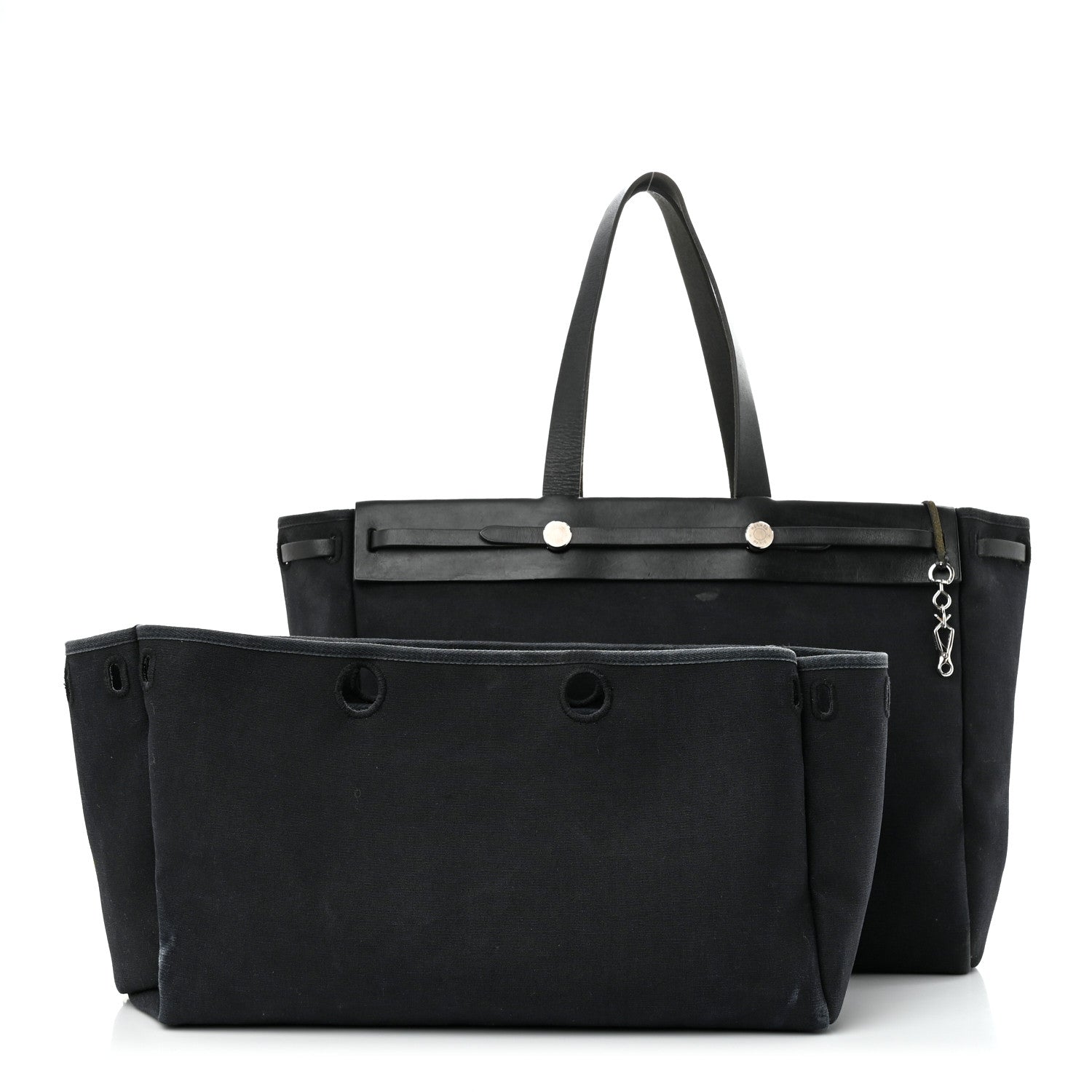 Hermes Toile Vache Hunter Herbag Cabas MM Black 1 of 16