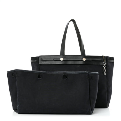 Hermes Toile Vache Hunter Herbag Cabas MM Black 1 of 16
