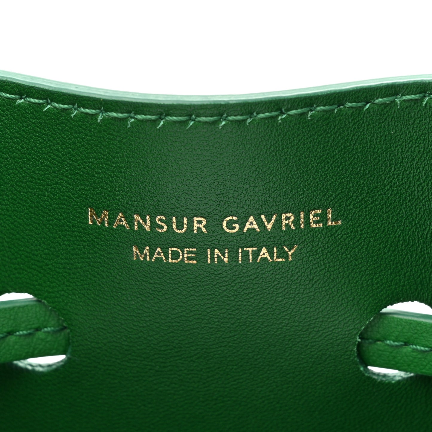 Calfskin Twist Drawstring Bucket Bag Grass