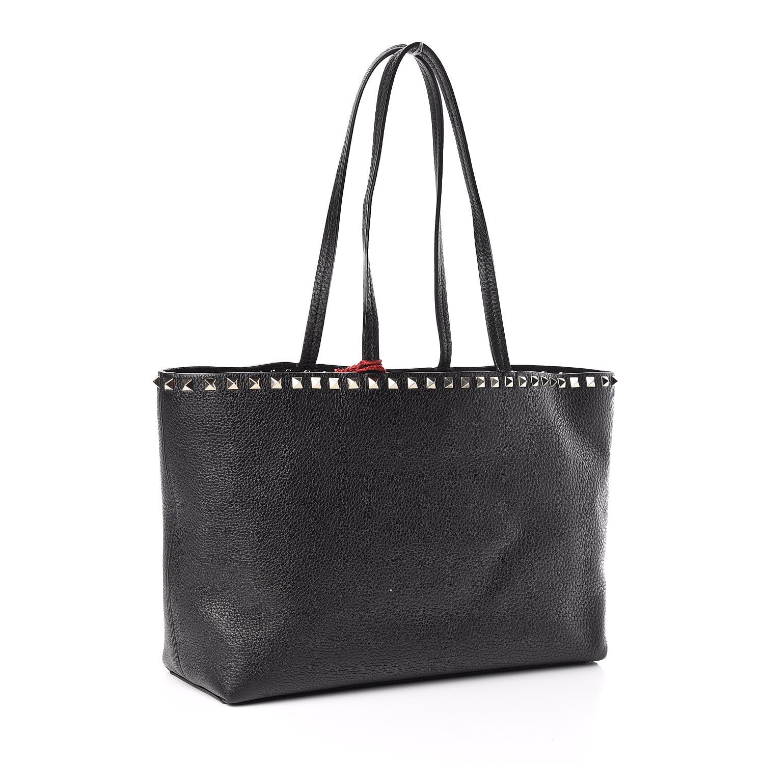 Valentino Garavani Grained Calfskin Small Rockstud Shoulder Tote Black 3 of 9