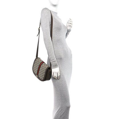 Gucci GG Supreme Monogram Web Small Ophidia Flap Messenger Bag Brown 2 of 14