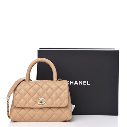Chanel Caviar Quilted Mini Coco Handle Flap Beige 11 of 11