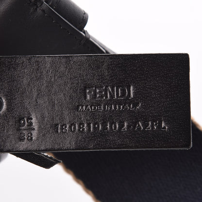 Fendi Canvas F is FF Striped Belt 95 38 Sand Black Red 4 of 6