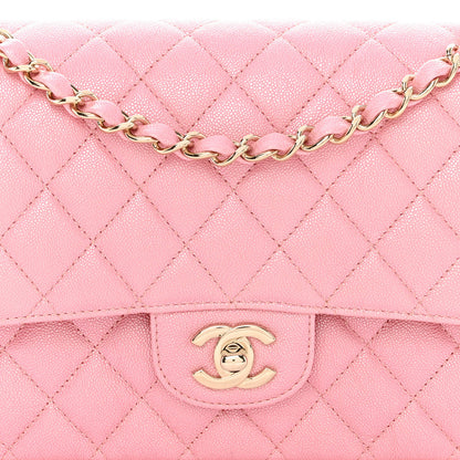 Chanel Iridescent Caviar Quilted Medium Double Flap Rose Pink 8 of 11