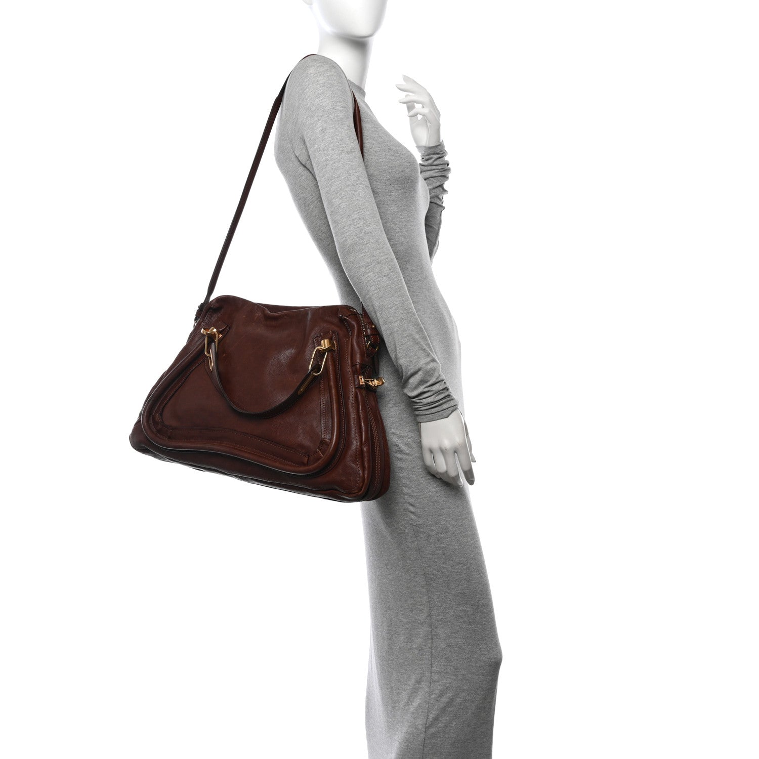 Chloe Calfskin Large Paraty Brown 2 of 16