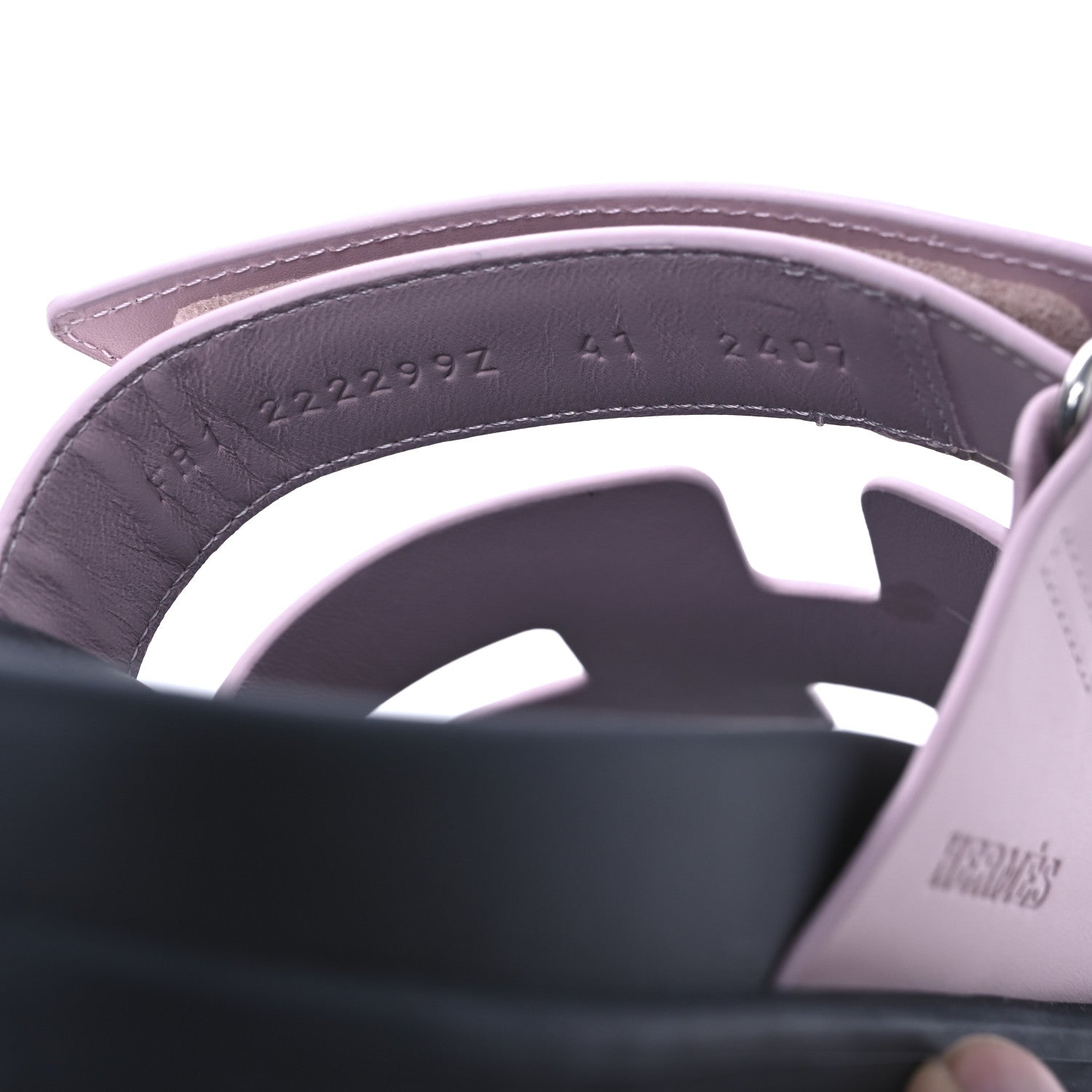 Hermes Calfskin Womens Chypre Sandals 41 Rose Porcelaine 10 of 13