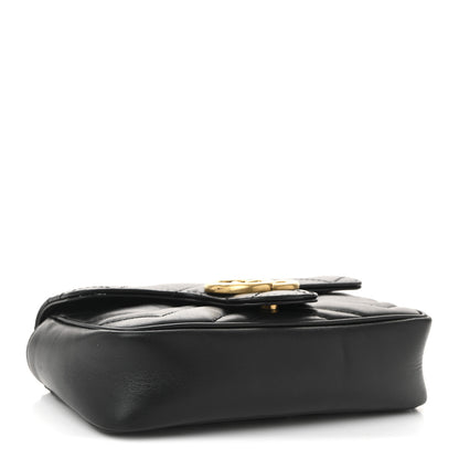 Gucci Calfskin Matelasse Super Mini GG Marmont Shoulder Bag Black 4 of 11