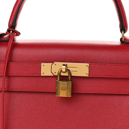 Hermes Courchevel Kelly Sellier 28 Rouge Vif 10 of 12