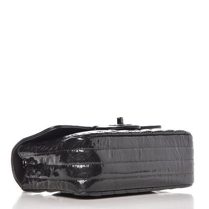 Chanel Patent Metallic Crumpled Calfskin Chevron Quilted Mini Rectangular Flap So Black 4 of 11