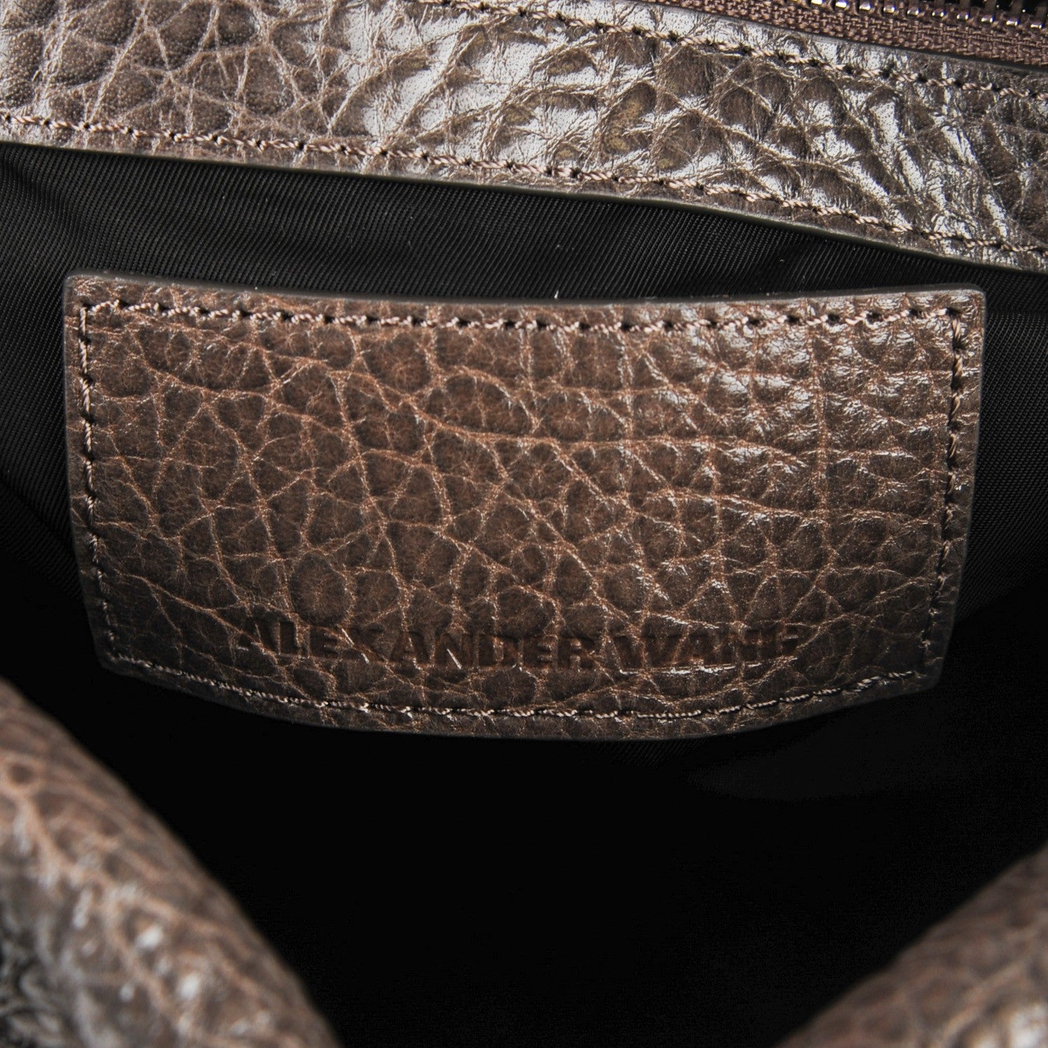 Alexander Wang Pebbled Lambskin Inside Out Rocco Gunpowder 6 of 10