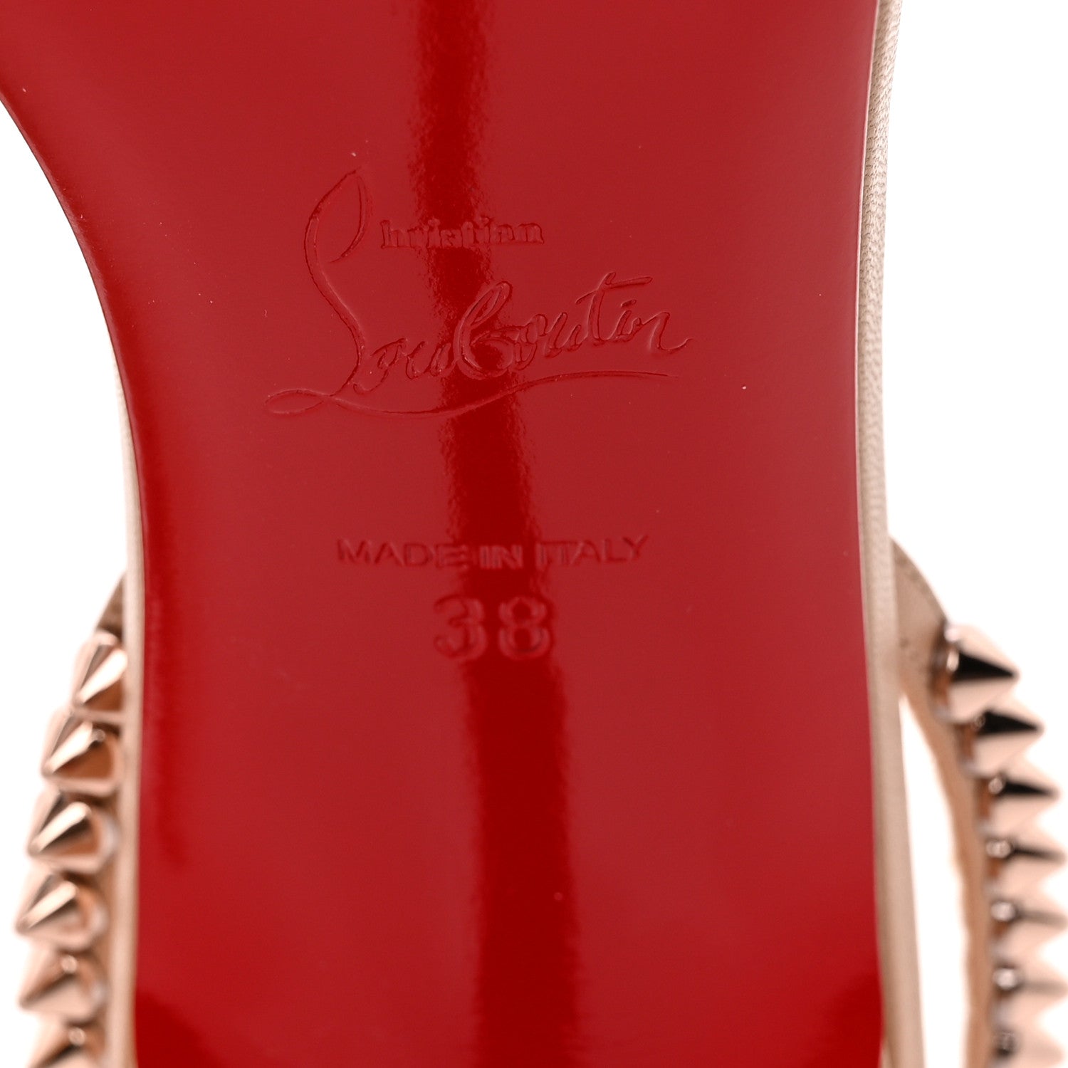 Christian Louboutin Kid Spiked So Me 100 Sandals 38 Nude 7 of 12