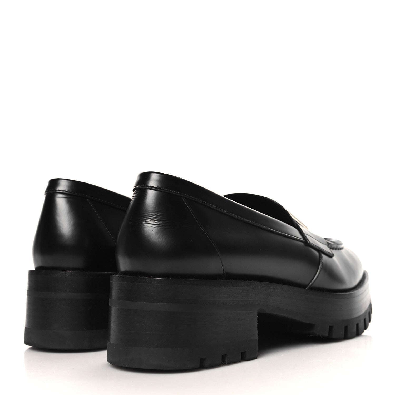 Chanel Calfskin Metal CC Loafers 39 Black 5 of 10
