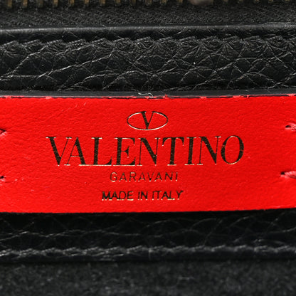 Valentino Garavani Pebbled Calfskin Rockstud Double Handle Tote Black 6 of 15