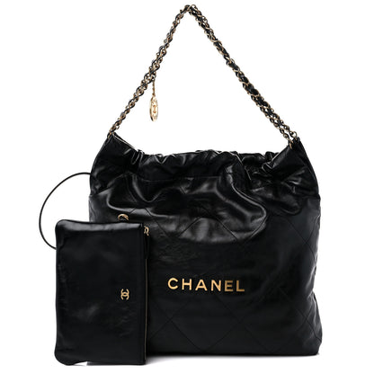 Chanel Shiny Calfskin Quilted Chanel 22 Black 1 of 11