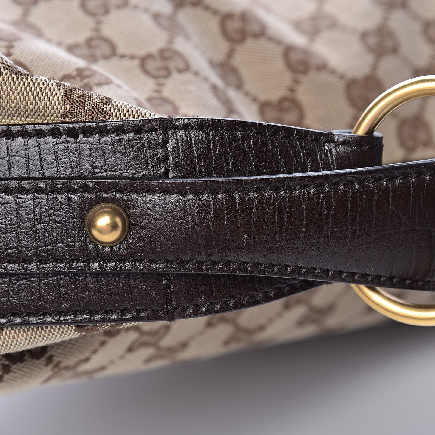 Monogram Medium Horsebit Chain Hobo Dark Brown