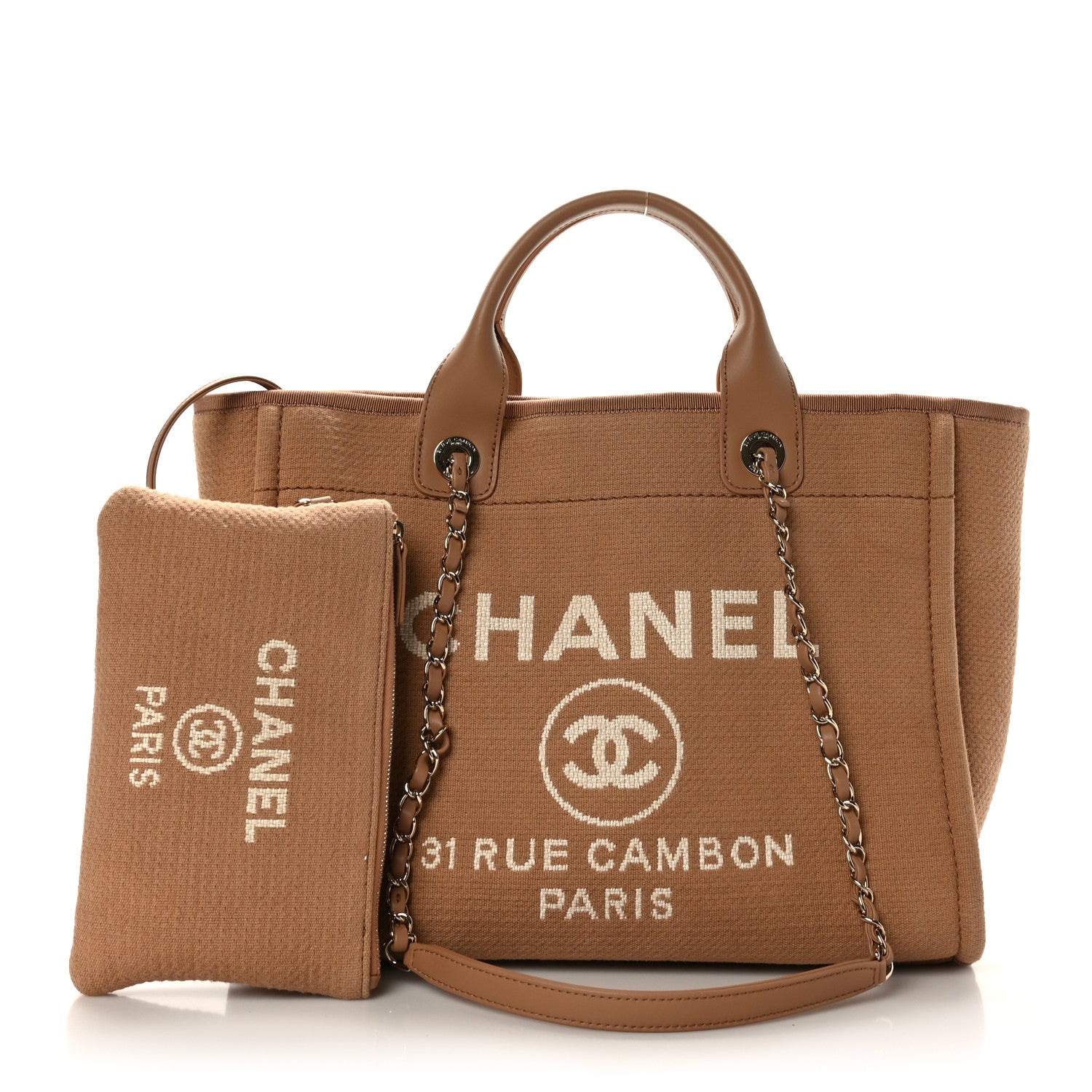 Chanel Mixed Fibers Small Deauville Tote Camel 1 of 10