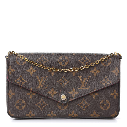 Louis Vuitton Monogram Pochette Felicie Chain Wallet Fuchsia 1 of 15