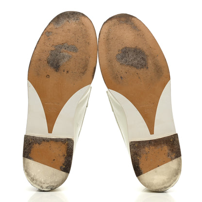 Chanel Shiny Calfskin Logo Loafers 38 White 5 of 7