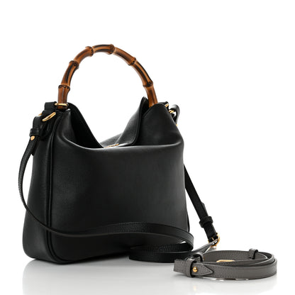 Gucci Softy Wonka Textured Dollar Calfskin Medium Diana Shoulder Bag Black Dusty Grey 4 of 11