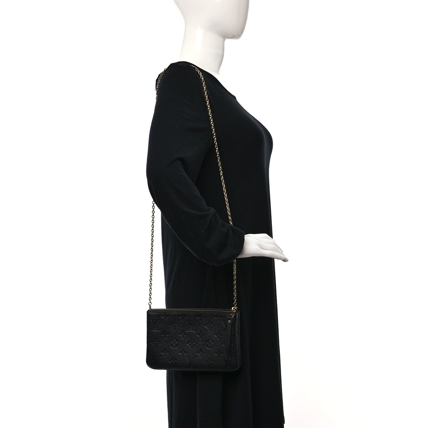 Louis Vuitton Empreinte Double Zip Pochette Black 2 of 13