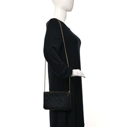 Louis Vuitton Empreinte Double Zip Pochette Black 2 of 13