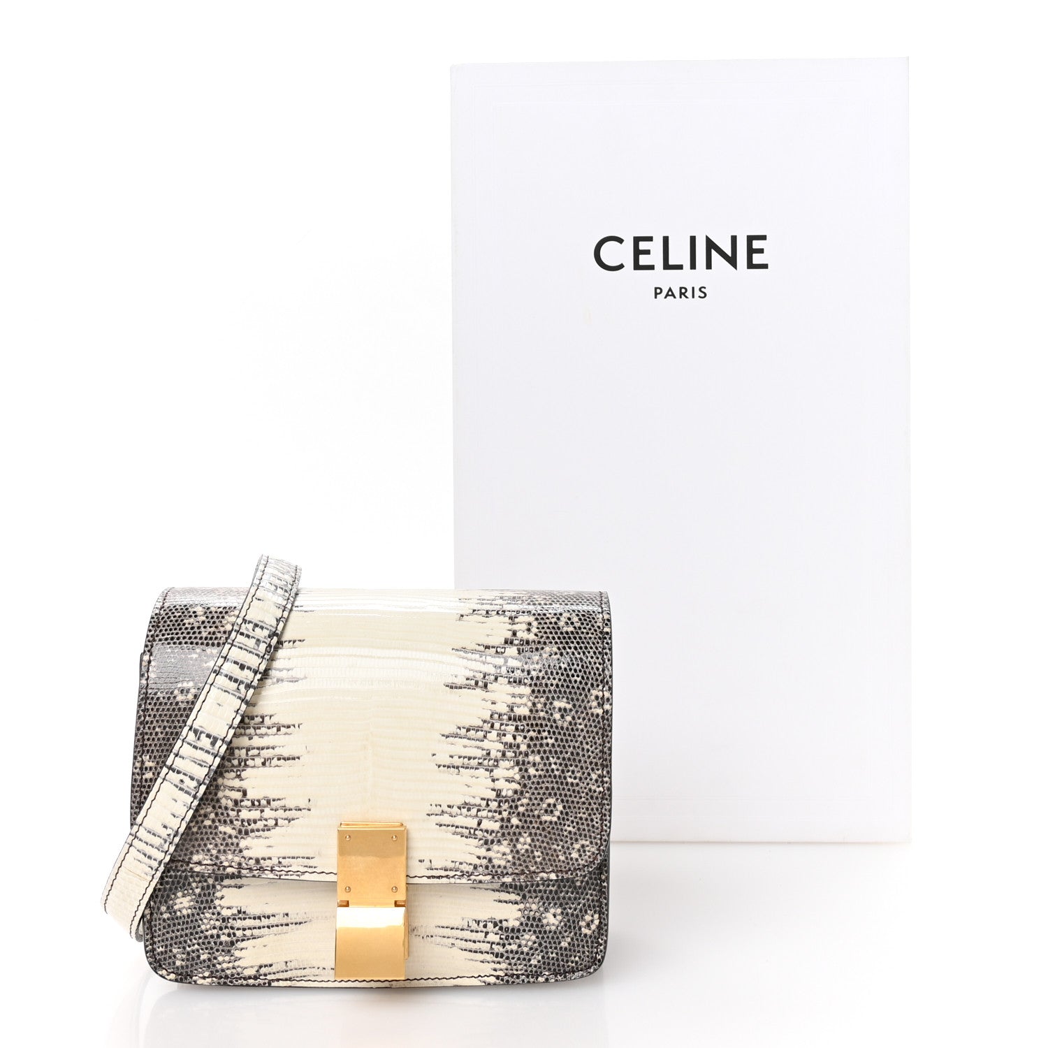 Celine Lizard Small Classic Box Flap Bag Natural 11 of 11