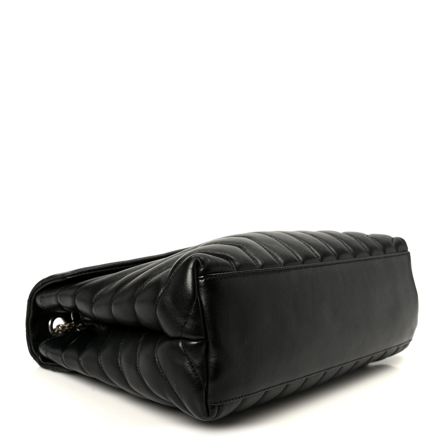 Calfskin Y Quilted Monogram Medium Loulou Chain Satchel Black