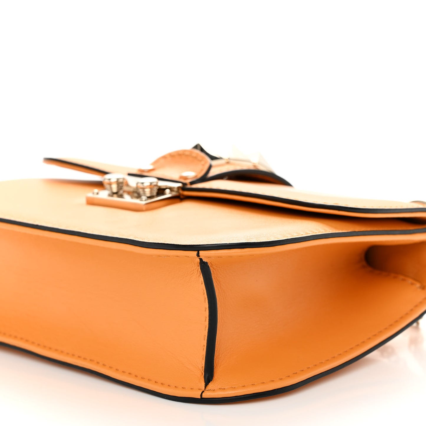 Vitello Small Glam Lock Rockstud Flap Mandarin Sorbet