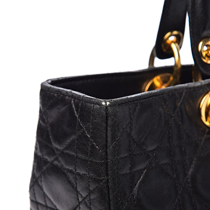 Christian Dior Lambskin Cannage Large Lady Dior Black 12 of 19