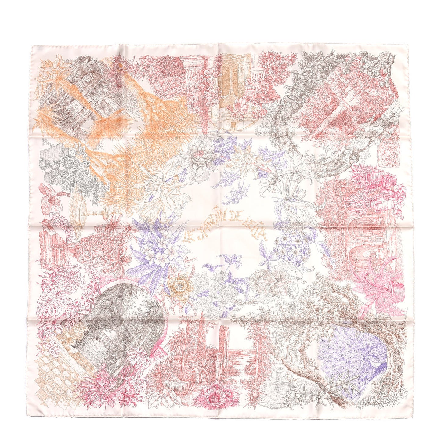 Silk Le Jardin de Leila Scarf 90