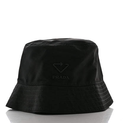 Prada Re-Nylon Rubber Logo Mens Bucket Hat L Black 3 of 8