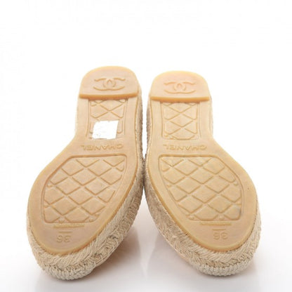 Chanel Lambskin Quilted CC Espadrilles 36 Beige 5 of 12