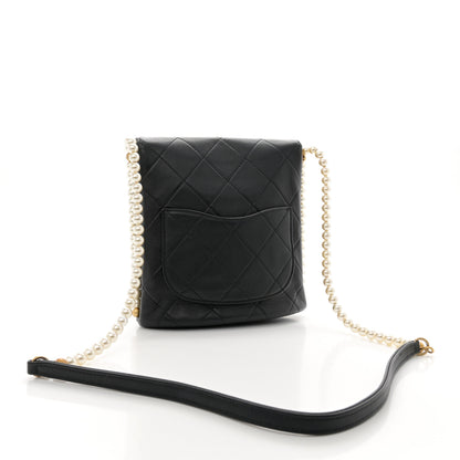 Chanel Calfskin Quilted Pearl Small About Pearls Hobo Bag Black 3 of 11