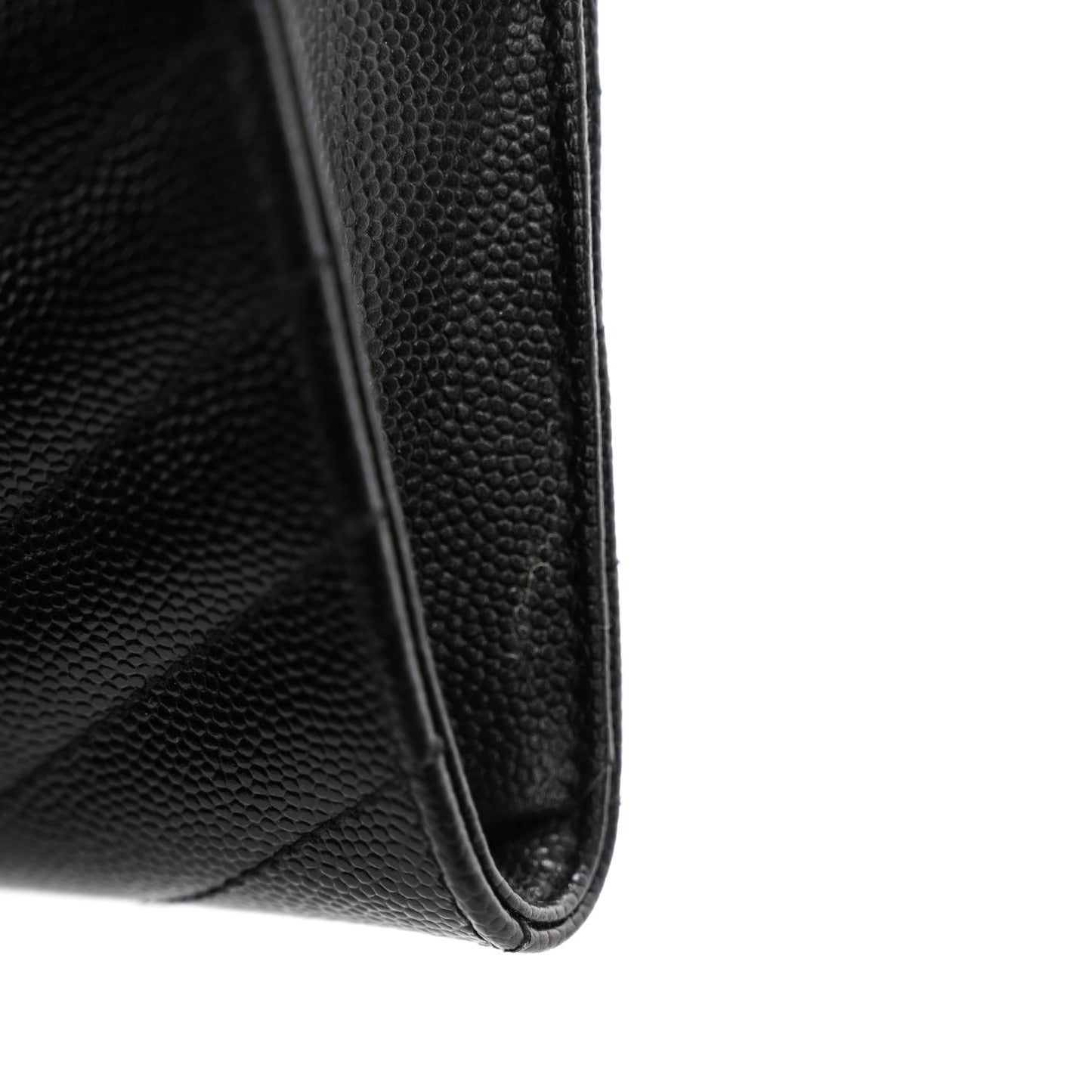 Grain De Poudre Matelasse Chevron Small Monogram Envelope Wallet Black