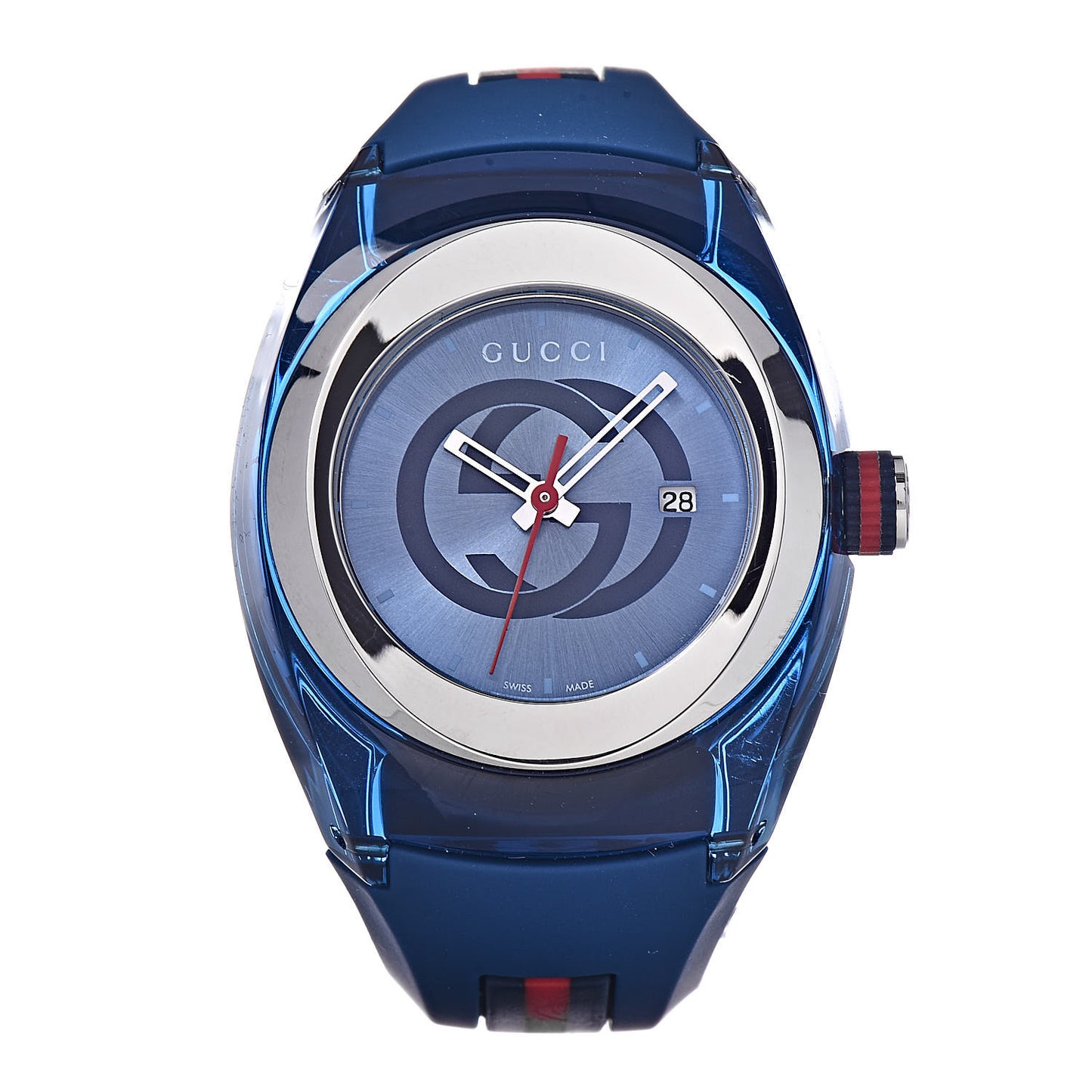Stainless Steel Rubber 36mm Sync Web Quartz Watch Blue