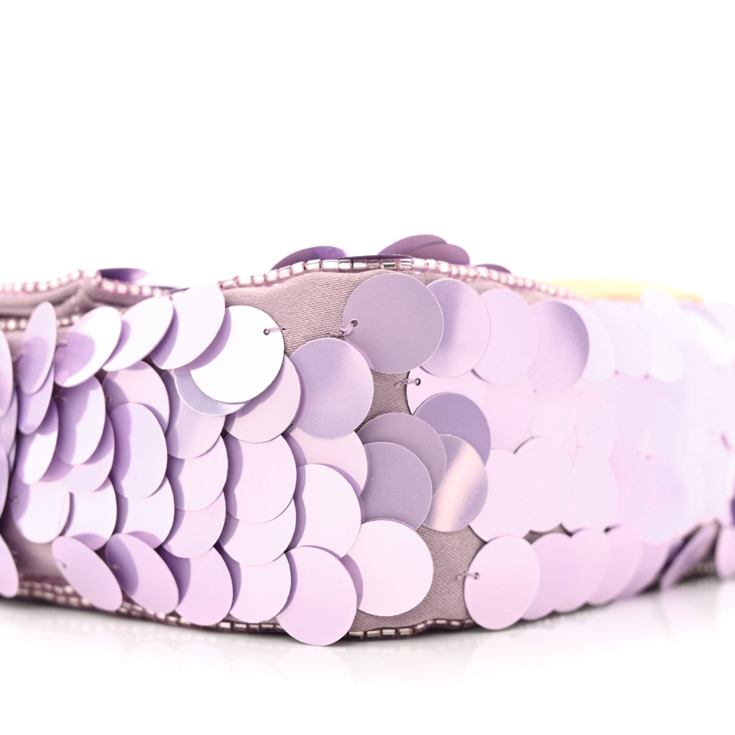 Satin Sequin Paillettes Shiny Nappa Mini Baguette 1997 Lilla