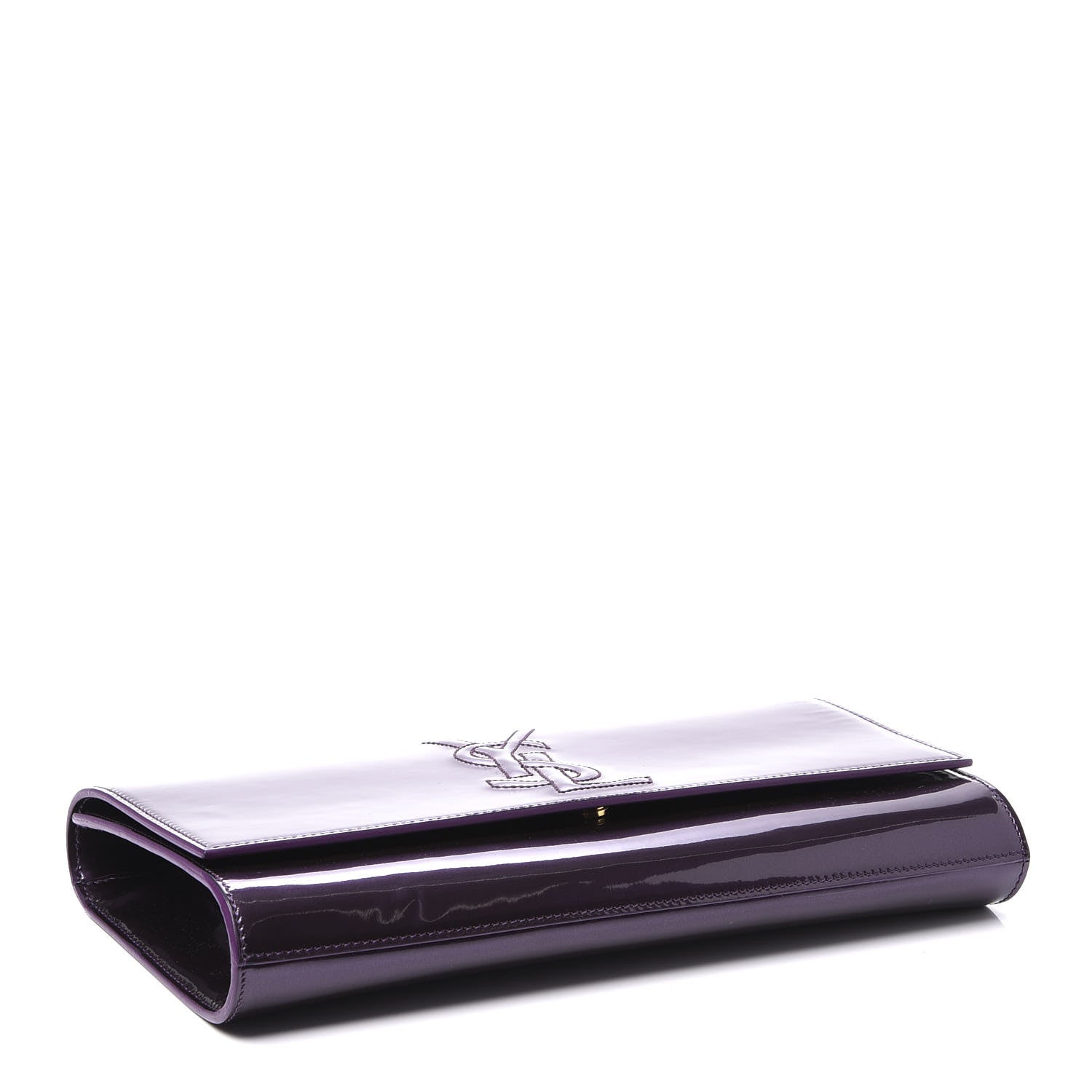 Saint Laurent Patent Calfskin Monogram Large Belle De Jour Clutch Purple 3 of 8