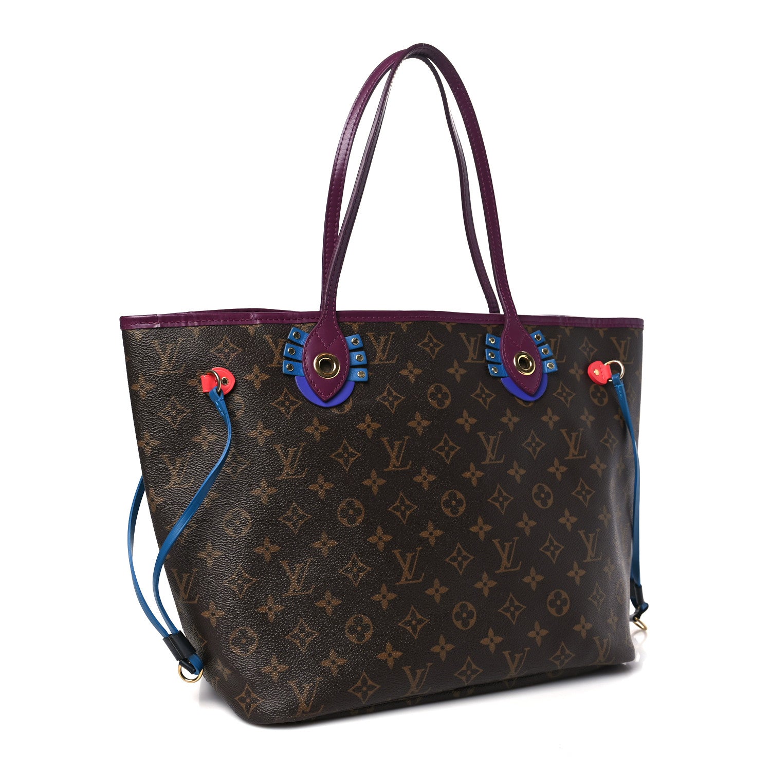 Louis Vuitton Monogram Totem Neverfull MM Magenta 3 of 10