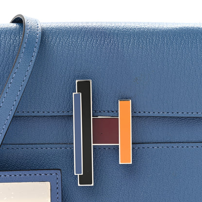 Hermes Chevre Mysore Enamel Mini Cinhetic Wallet  Bleu Brighton 9 of 12