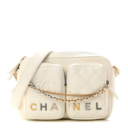 Chanel Calfskin Quilted Small Camera Case White 1 of 11