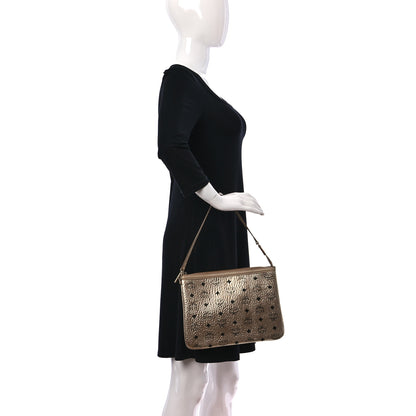 MCM Metallic Visetos Liz Shopper Tote Pouch Gold 2 of 10