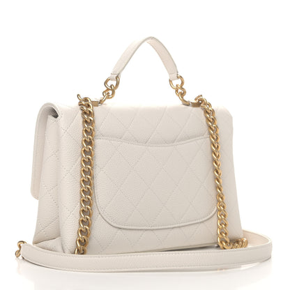 Chanel Grained Calfskin Small Stitched Flap White 2 of 6