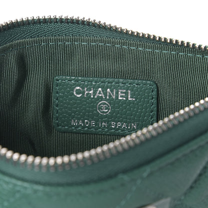 Chanel Caviar Quilted Small Cosmetic Case Green 6 of 7