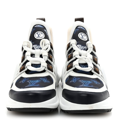 Louis Vuitton Calfskin LV Nylon Flight Mode Archlight Sneaker 38 Navy Blue 3 of 9