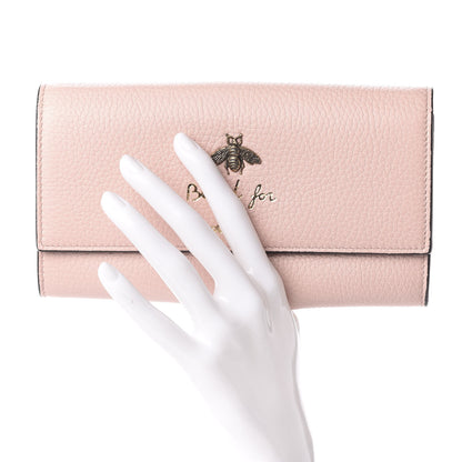 Gucci Calfskin Animalier Continental Wallet Porcelain Rose 2 of 7