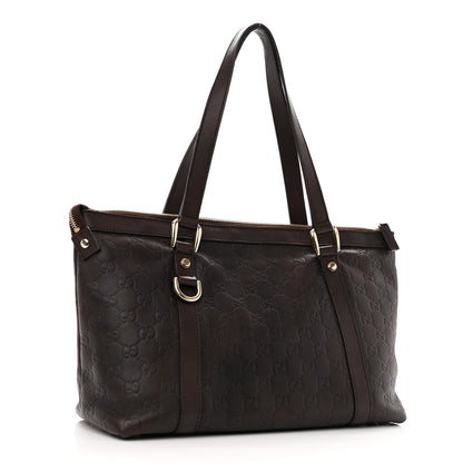Gucci Guccissima Medium Abbey Tote Dark Brown 3 of 12