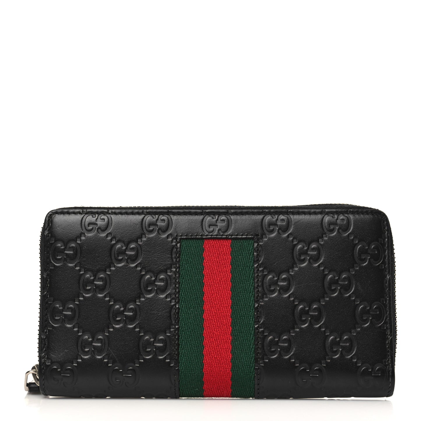 Guccissima Web Zip Around Wallet Black