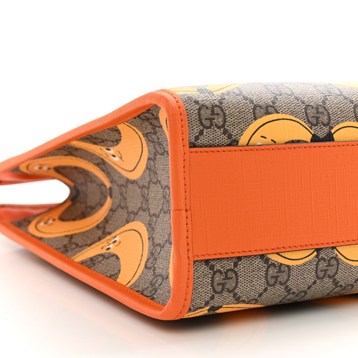 Gucci GG Supreme Monogram Banana Childrens Tote Beige Ebony Multicolor Carrot Orange 9 of 10