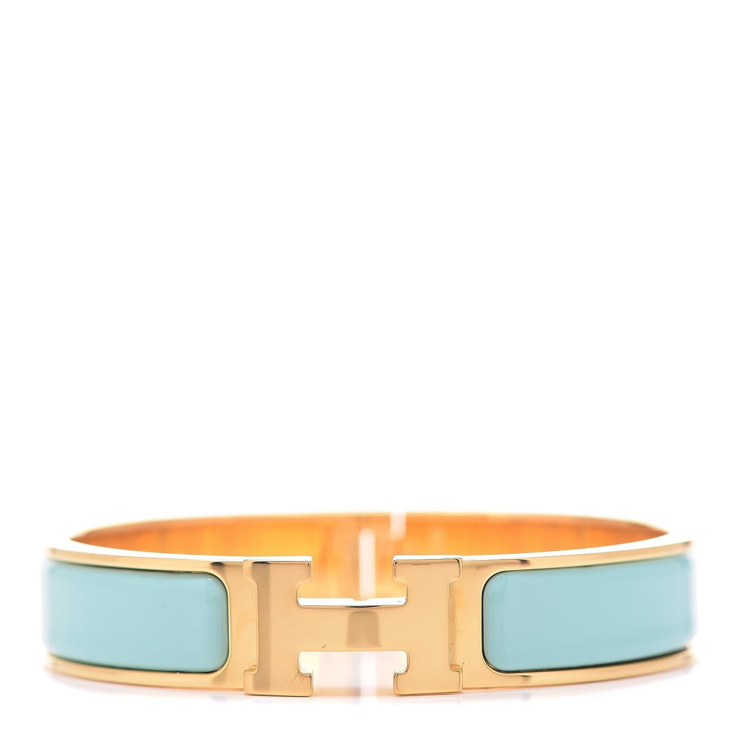 Hermes Enamel Narrow Clic Clac H Bracelet PM Lagon 1 of 6